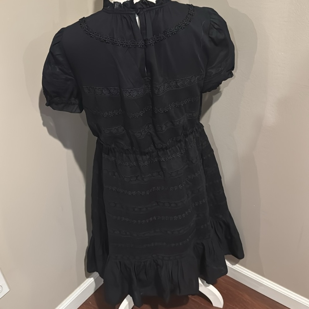 J Crew short puff sleeved flower and embroidered striped dress - Picture 9 of 14